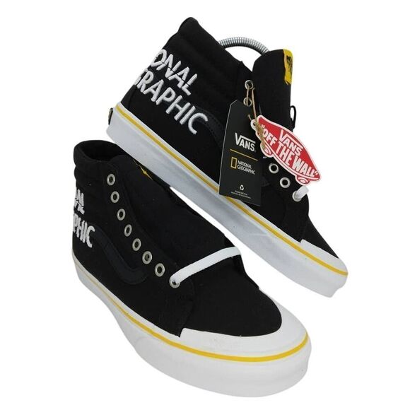 VANS National Geographic HiTop Men's NEW w/Tags Black SK8-Hi Sneakers - sz. 8 - Picture 1 of 6